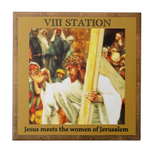 Stations of the Cross 8 of 15 Jesus meets women Tile