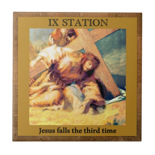 Stations of the Cross 9 of 15 Tile