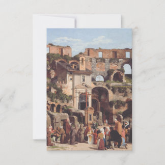 Stations of the Cross in the Colosseum Holy Card
