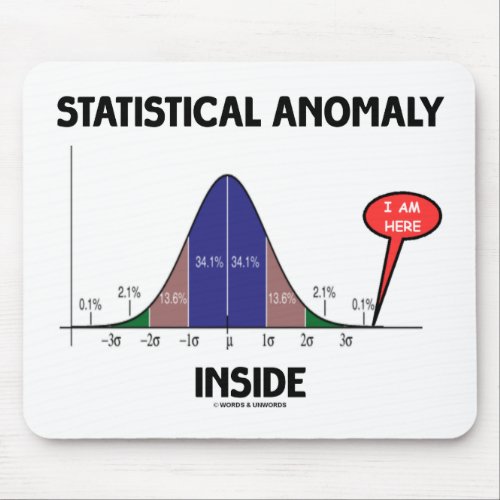 Statistical Anomaly Inside Bell Curve I Am Here Mouse Pad