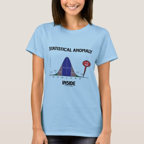 Statistical Anomaly Inside Bell Curve I Am Here T_Shirt