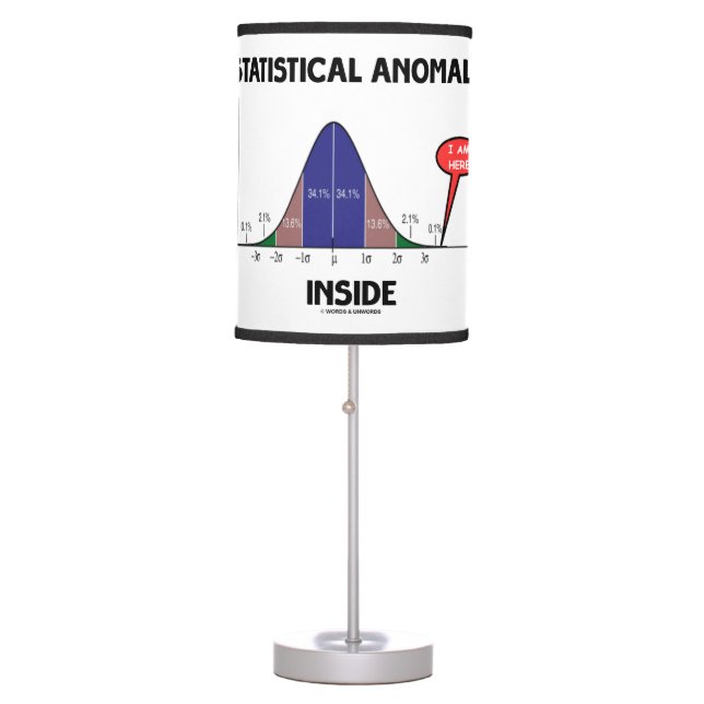 Statistical Anomaly Inside Bell Curve I Am Here Table Lamp (Front)