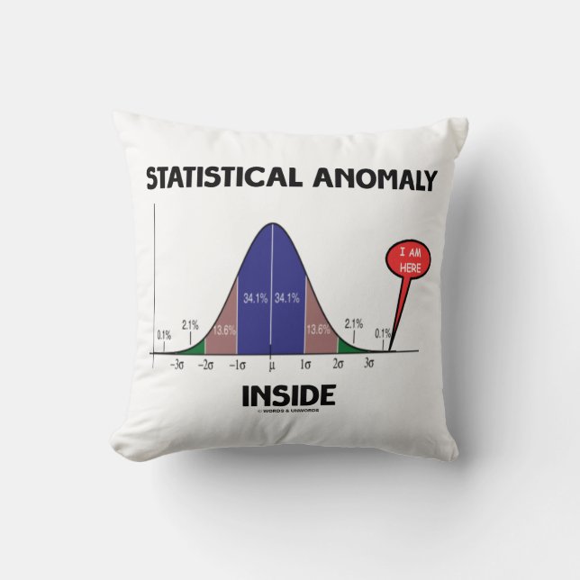 Statistical Anomaly Inside Bell Curve I Am Here Throw Pillow (Front)