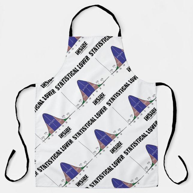 Statistical Lover Inside Bell Curve Geek Humor Apron (Front)