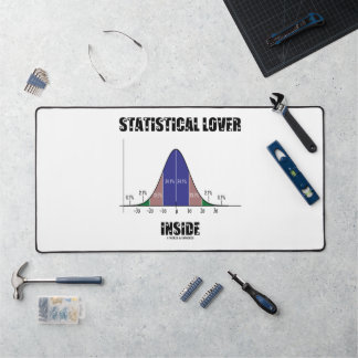 Statistical Lover Inside Bell Curve Geek Humor Desk Mat