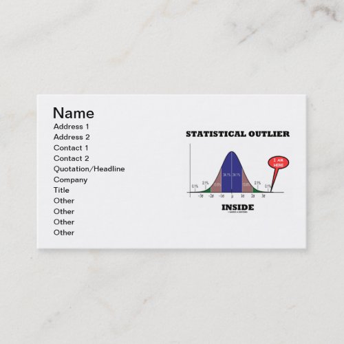 Statistical Outlier Inside (Bell Curve Humor) Business Card Template