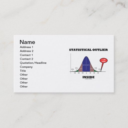 Customizable Statistical Outlier Inside (Bell Curve Humor) Business Card Template