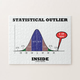 Statistical Outlier Inside (Bell Curve Humor) Jigsaw Puzzle
