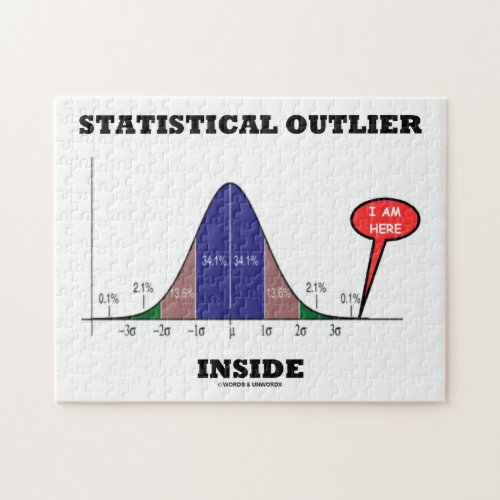 Statistical Outlier Inside Bell Curve Humor Jigsaw Puzzle