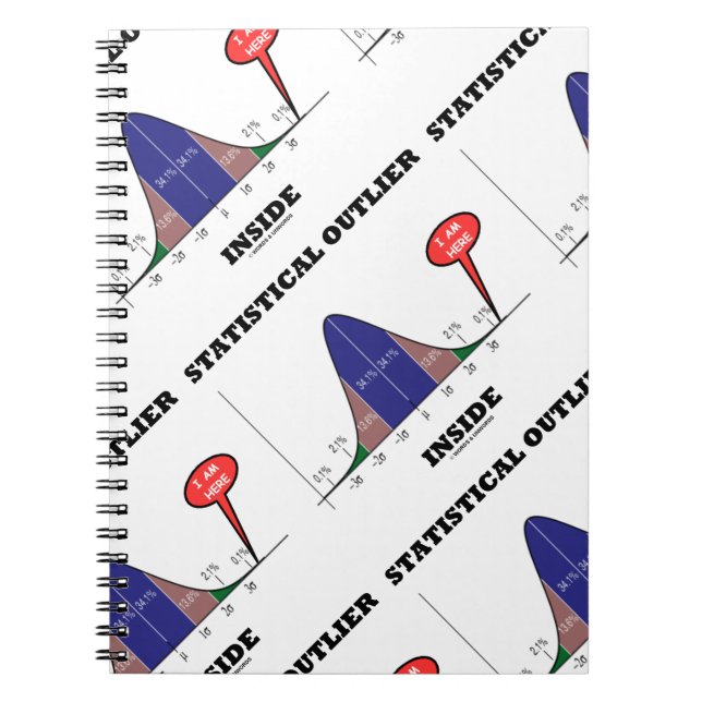 Statistical Outlier Inside Bell Curve Humor Notebook (Front)