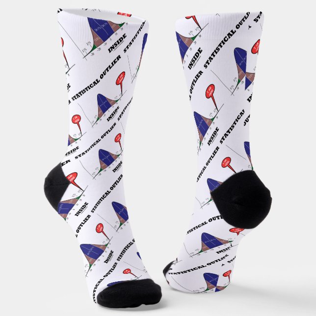Statistical Outlier Inside Bell Curve Humor Socks (Angled)
