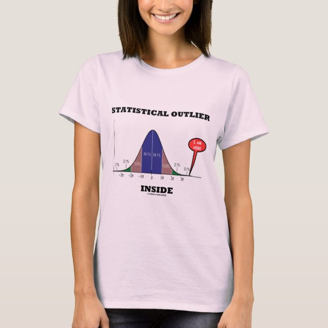 Statistical Outlier Inside (Bell Curve Humor) T-Shirt (Front)