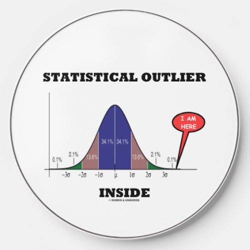 Statistical Outlier Inside Bell Curve Humor Wireless Charger
