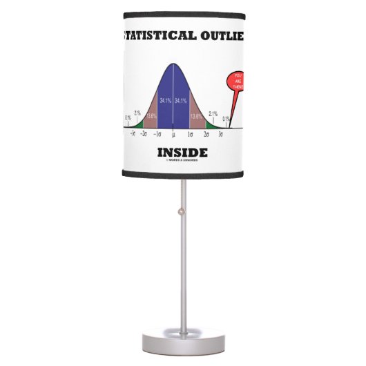 Statistical Outlier Inside You Are There Humor Table Lamp (Front)