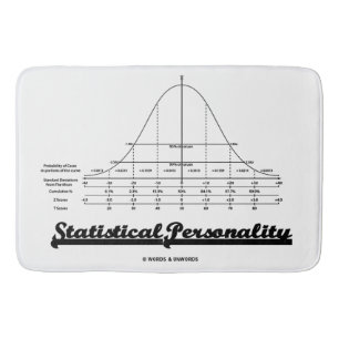 Statistical Personality Bell Curve Humor Bath Mat