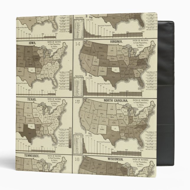 Statistical United States lithographed maps Binder (Front/Inside)