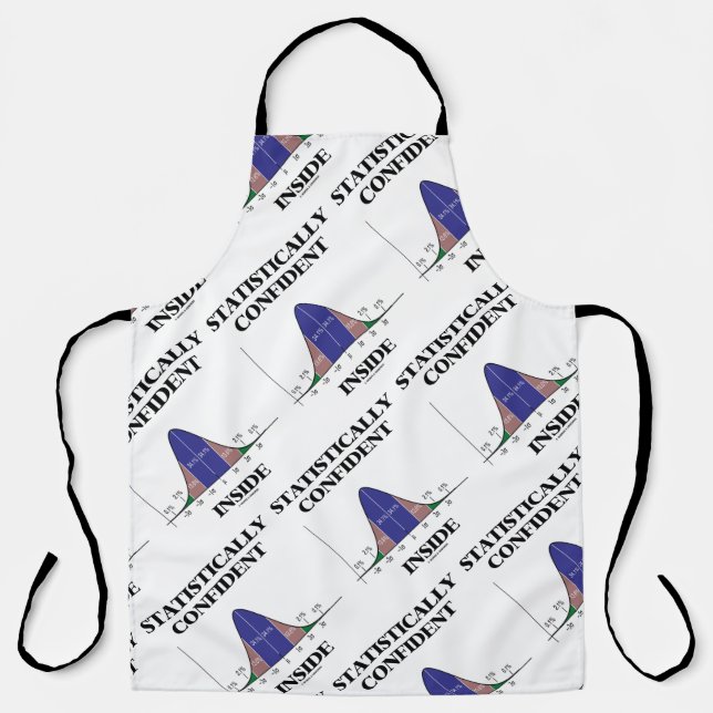 Statistically Confident Inside Bell Curve Humor Apron (Front)