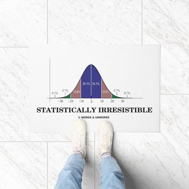Statistically Irresistible Bell Curve Stats Humor Doormat (Indoor)