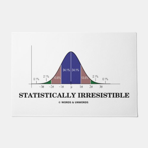 Statistically Irresistible Bell Curve Stats Humor Doormat