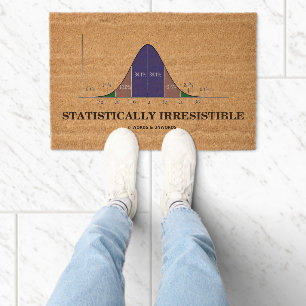 Statistically Irresistible Bell Curve Stats Humor Fiber Doormat
