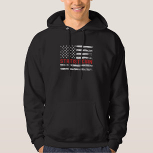 Statistician USA Flag Profession Retro Job Title Hoodie