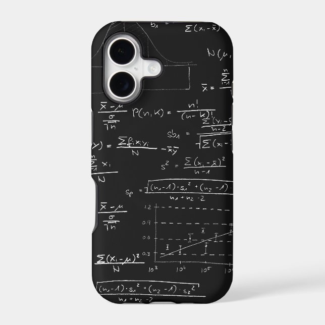 Statistics blackboard iphone case (Back)