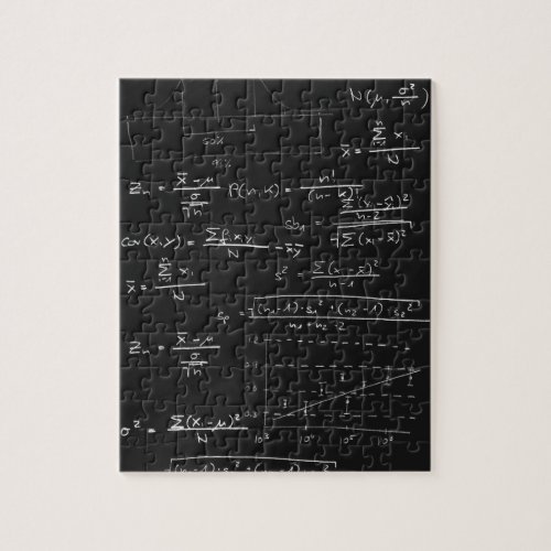 Statistics blackboard jigsaw puzzle