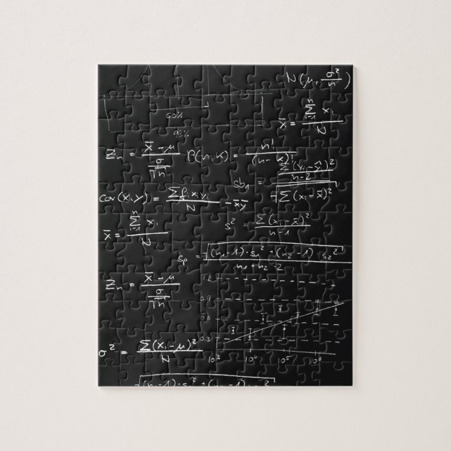 Statistics blackboard jigsaw puzzle (Vertical)