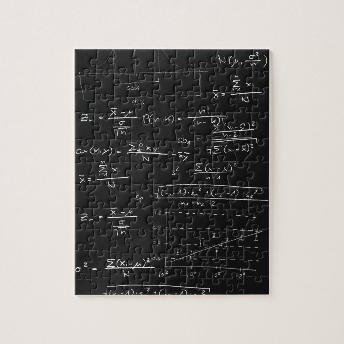 Statistics blackboard jigsaw puzzle