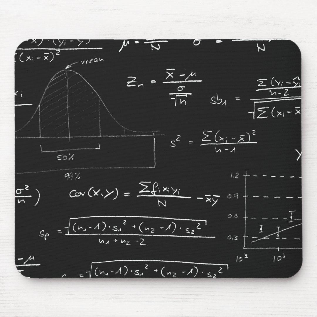 Statistics blackboard mouse pad | Zazzle