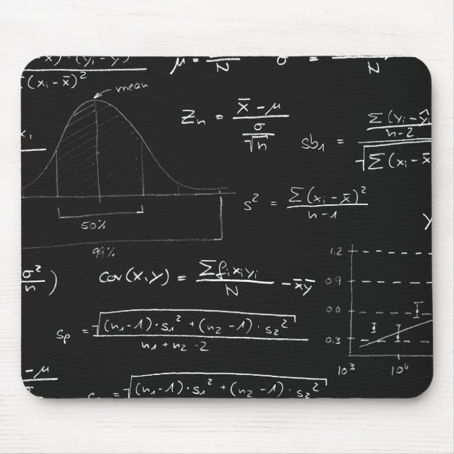Statistics blackboard mouse pad (Front)