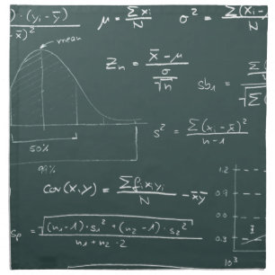 Statistics blackboard napkin
