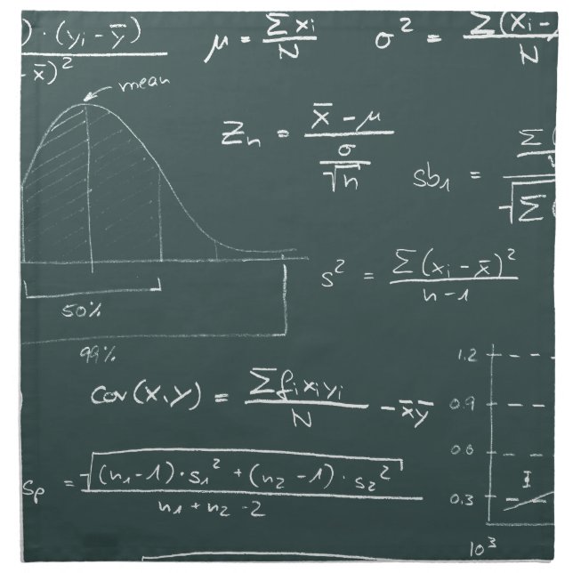 Statistics blackboard napkin (Front)