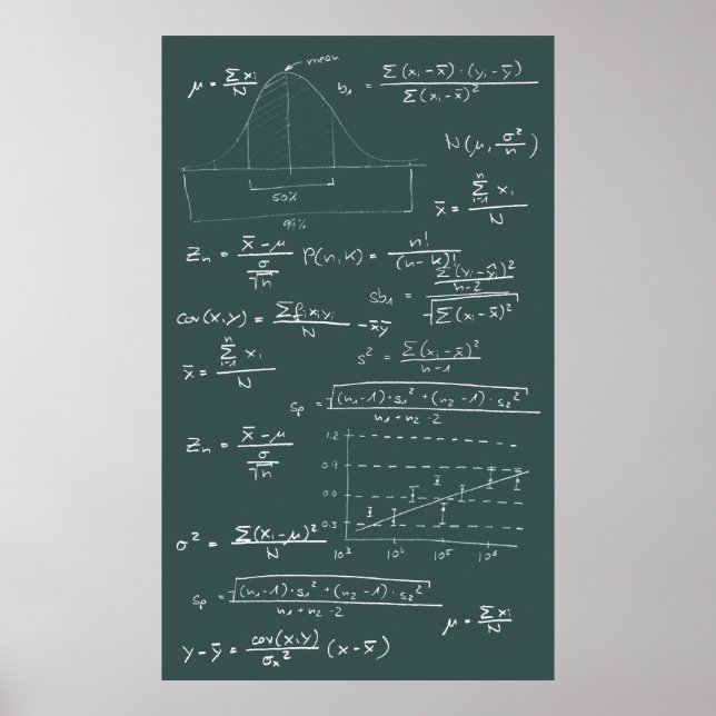 Statistics blackboard poster (Front)