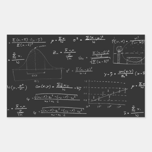 Statistics blackboard rectangular sticker