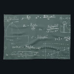 Statistics blackboard towel<br><div class="desc">Mathematical statistics formulas and graphics on blackboard</div>