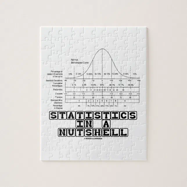 Statistics In A Nutshell (Stats Cheat Sheet) Jigsaw Puzzle Zazzle