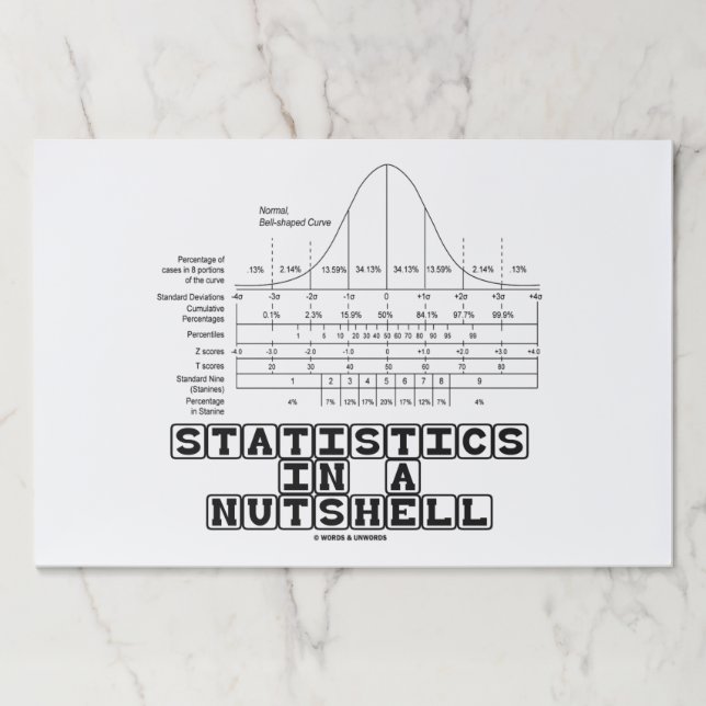 Statistics In A Nutshell Stats Cheat Sheet Paper Pad (Front)