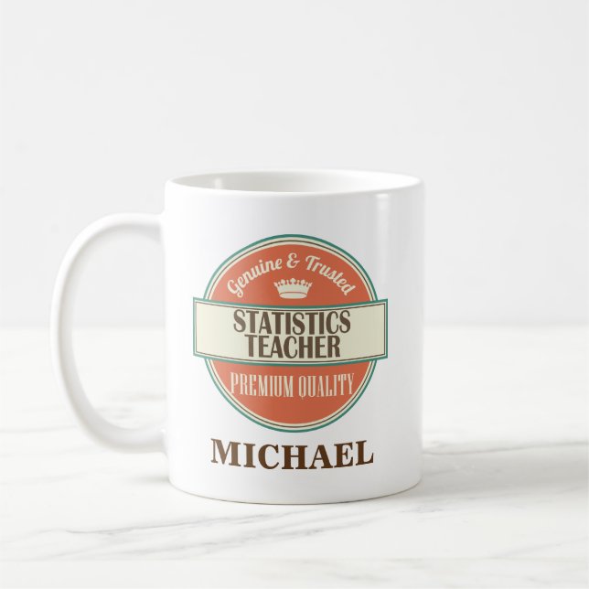Statistics Teacher Personalized Office Mug Gift (Left)