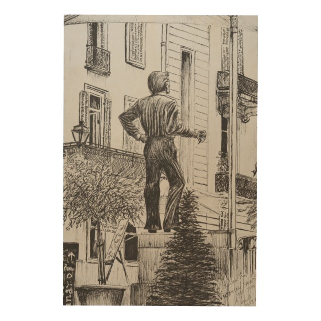 Statue at Cannet 2014 Wood Wall Art (Front)