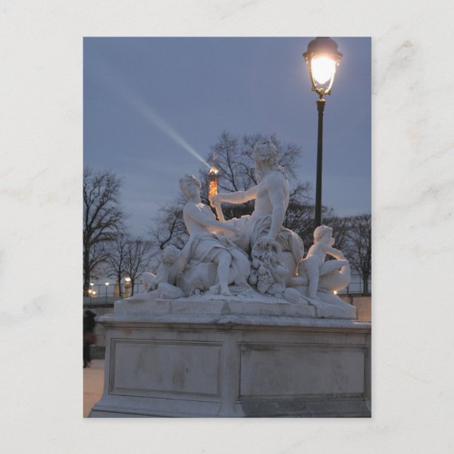 Statue at Jardin des Tuileries, Paris. Postcard (Front)