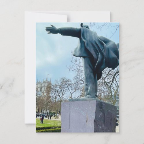 Statue by House of Parliament England Postcard
