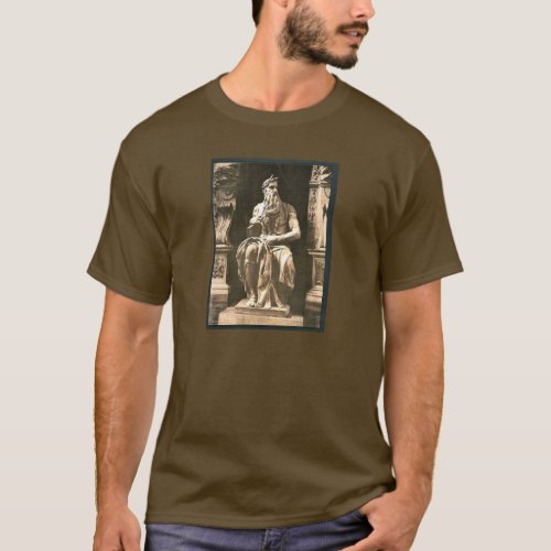 Statue by Michael Angelo The Seated Moses Rome T_Shirt