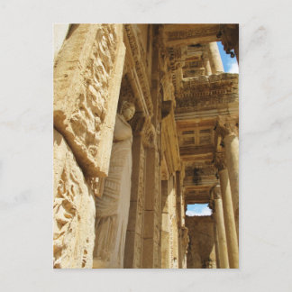 Statue in a Library, Celsus Library, Ephesus Postcard