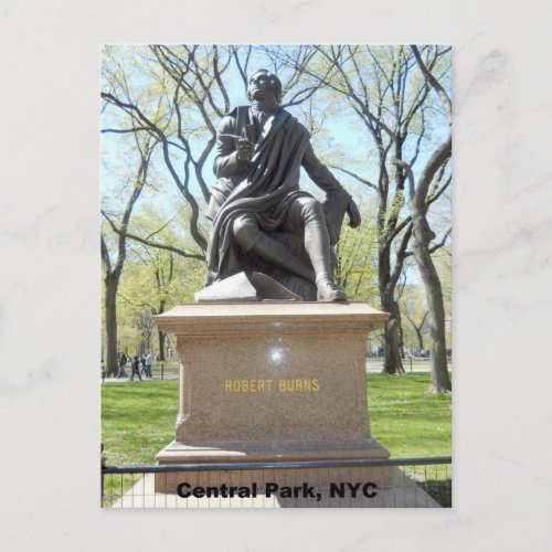 Statue in Central Park Postcard