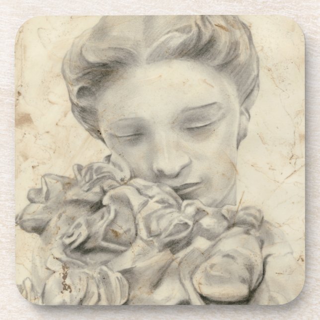 Statue in the Garden I Beverage Coaster (Front)
