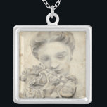 Statue in the Garden I Silver Plated Necklace<br><div class="desc">Human Form</div>
