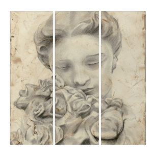 Statue in the Garden I Triptych