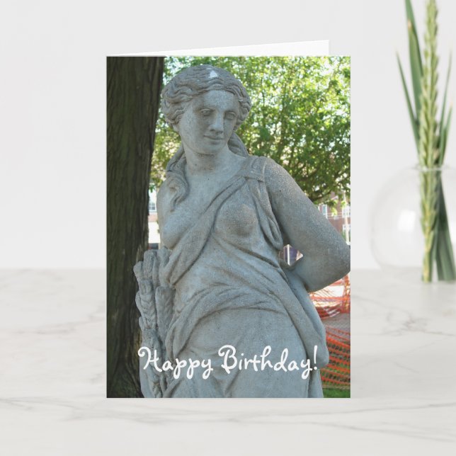 Statue in the Park, Happy Birthday! Card (Front)