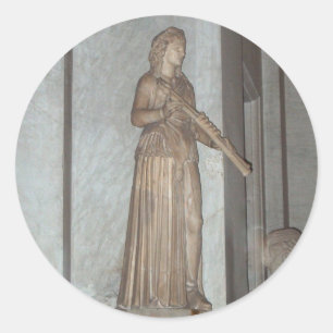 Statue in the Vatican Museum in Rome, Italy Classic Round Sticker